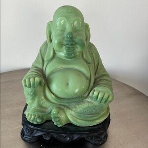 Norleans Green Buddha Resin and Jade Resin Statue